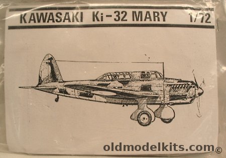 Unknown 1/72 Kawasaki Ki-32 Mary Bagged plastic model kit